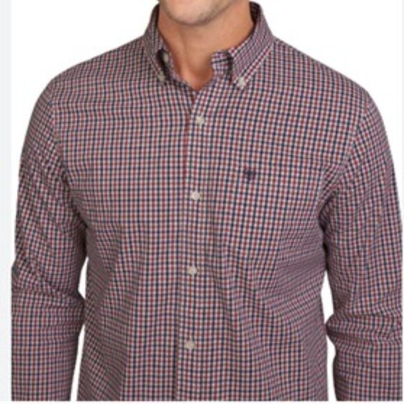 100% Cotton Long Sleeve Dress check Shirts for Men Size large  CHAPS - Picture 1 of 15